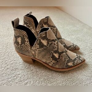 Dolce Vita Tan Snakeskin Ankle Booties